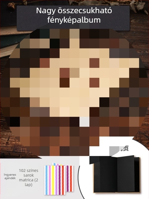 DIY retro fénykép-album üres borítóval, kézzel ragasztott oldalakkal, mini stílus, 34 oldal