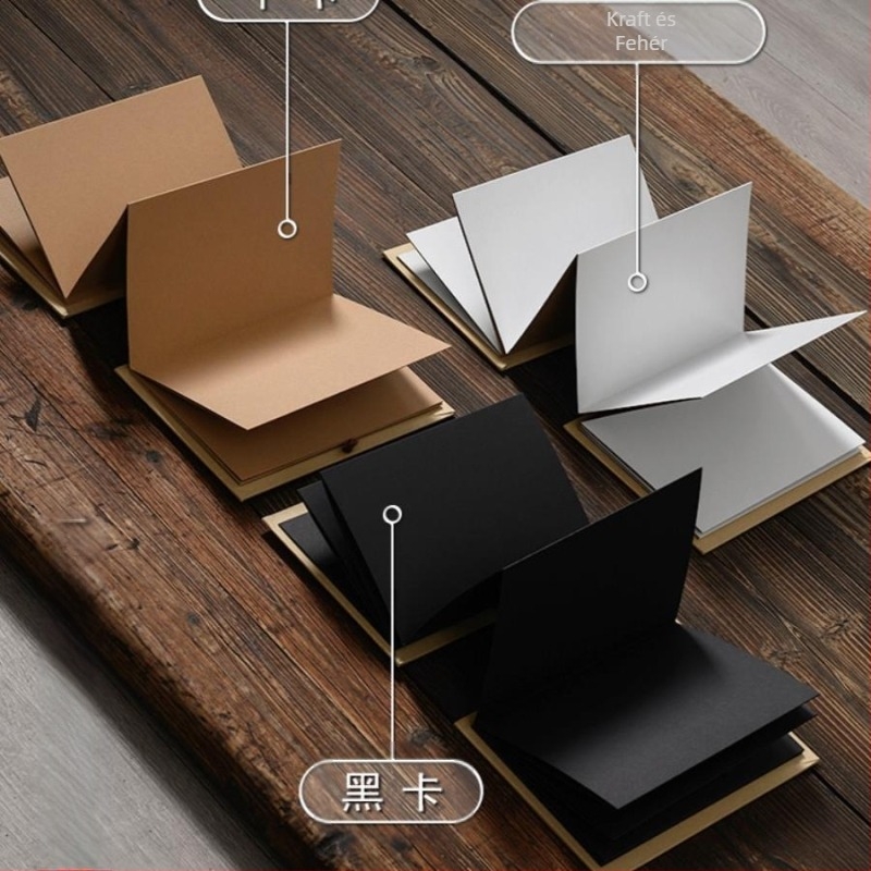 DIY retro fénykép-album üres borítóval, kézzel ragasztott oldalakkal, mini stílus, 34 oldal