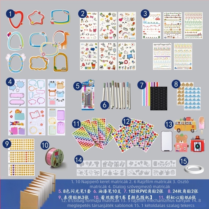 DIY retro fénykép-album üres borítóval, kézzel ragasztott oldalakkal, mini stílus, 34 oldal