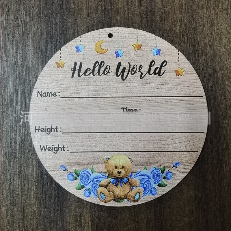 Hello World Fa babafotó Kellékek – Növekedési mérföldkövek fa szeleteken