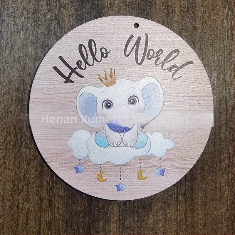 Hello World Fa babafotó Kellékek – Növekedési mérföldkövek fa szeleteken