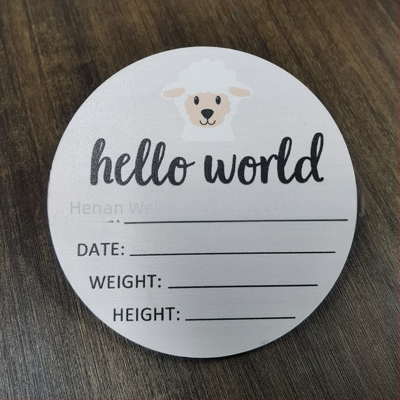 Hello World Fa babafotó Kellékek – Növekedési mérföldkövek fa szeleteken