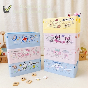 Összecsukható műanyag asztali kozmetikai tárolódoboz, négyszögletes, Can logóval, testreszabható