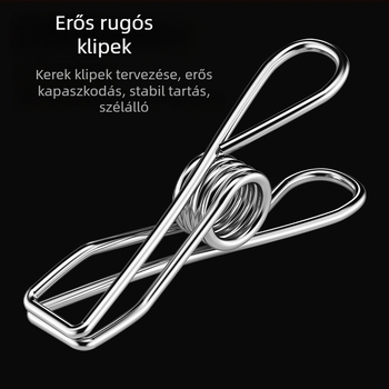 Rozsdamentes acél ruhaszárító állvány 48 csipesszel, összecsukható kör alakú kialakítás, zoknik és fehérneműk számára, erkélyhez.