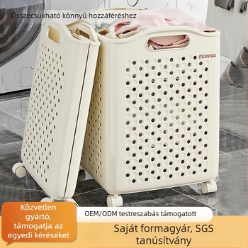 Literary összecsukható ruhaszennyes kosár - PP anyag, modern minimalist stílus, otthoni tárolás, 1 db