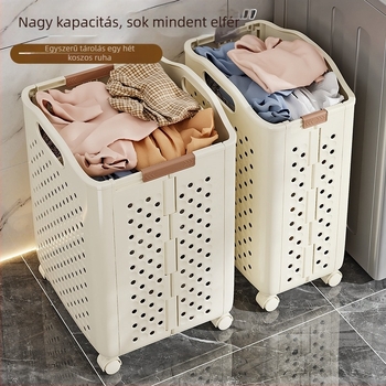 Literary összecsukható ruhaszennyes kosár - PP anyag, modern minimalist stílus, otthoni tárolás, 1 db