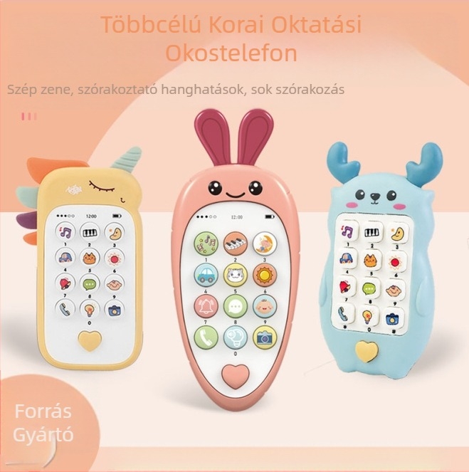 Oktatási történetgép szimulált mobiltelefonnal babáknak és kisgyermekeknek — elektromos, újratölthető, zene és vokalizáció, érzelmi interakció, szülő-gyermek játékok