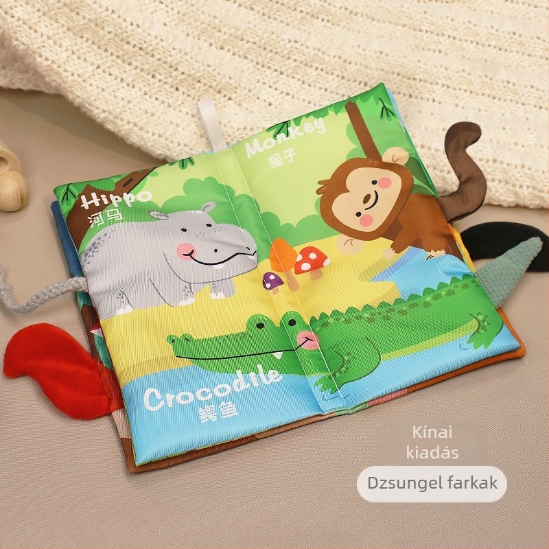 EHANBAOBI textil babakönyv 0–3 éveseknek, szakadásálló és harapásbiztos, 3D elemekkel