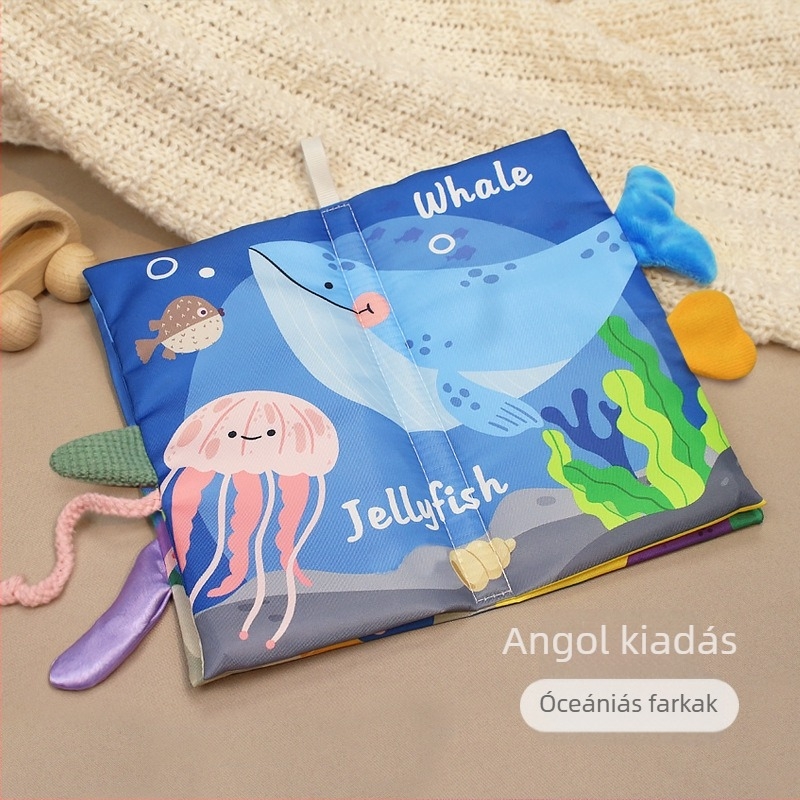 EHANBAOBI textil babakönyv 0–3 éveseknek, szakadásálló és harapásbiztos, 3D elemekkel