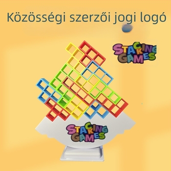 Asztali Tetris-stílusú egyensúlyozó építőjáték, családi interakcióhoz, ABS műanyagból, elektromos nélkül, többfunkciós, DIY-barát, 4–6 éveseknek