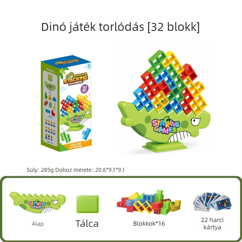 Asztali Tetris-stílusú egyensúlyozó építőjáték, családi interakcióhoz, ABS műanyagból, elektromos nélkül, többfunkciós, DIY-barát, 4–6 éveseknek