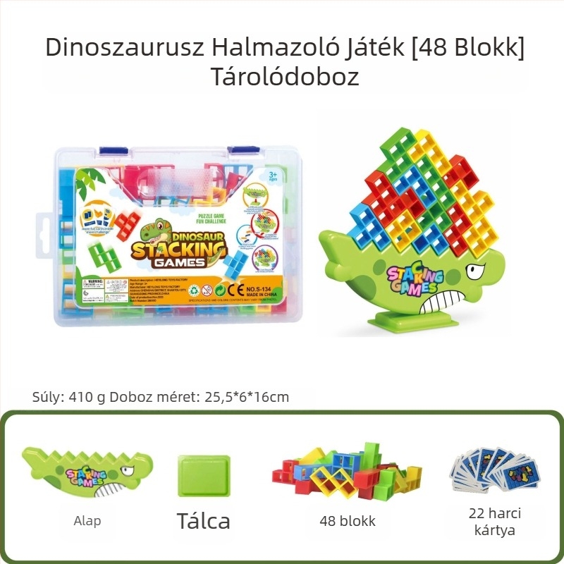 Asztali Tetris-stílusú egyensúlyozó építőjáték, családi interakcióhoz, ABS műanyagból, elektromos nélkül, többfunkciós, DIY-barát, 4–6 éveseknek
