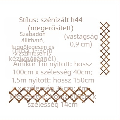 Erkélyre szóló fa virágtartó rács, kapaszkodó rózsák számára, padlón álló, pasztorális stílus