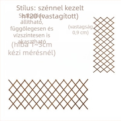 Erkélyre szóló fa virágtartó rács, kapaszkodó rózsák számára, padlón álló, pasztorális stílus