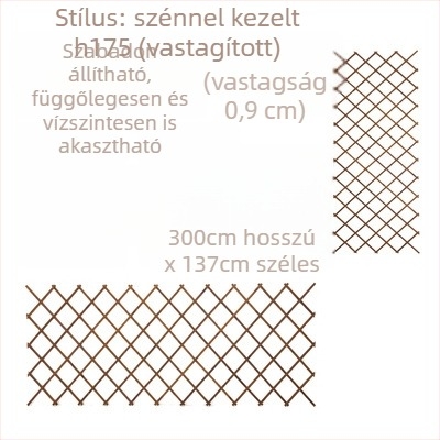 Erkélyre szóló fa virágtartó rács, kapaszkodó rózsák számára, padlón álló, pasztorális stílus