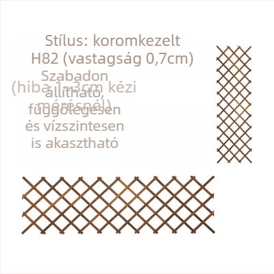 Erkélyre szóló fa virágtartó rács, kapaszkodó rózsák számára, padlón álló, pasztorális stílus