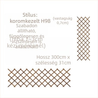 Erkélyre szóló fa virágtartó rács, kapaszkodó rózsák számára, padlón álló, pasztorális stílus