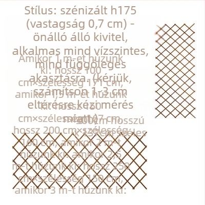 Erkélyre szóló fa virágtartó rács, kapaszkodó rózsák számára, padlón álló, pasztorális stílus