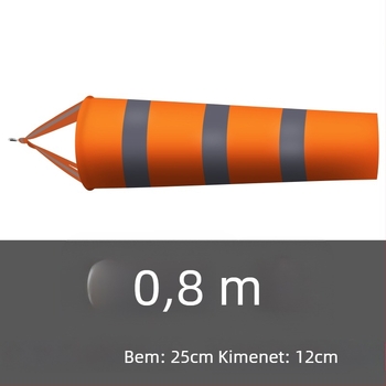Kültéri rozsdamentes acél szélirány-jelző, fluoreszcens és fényvisszaverő felülettel, modell 002