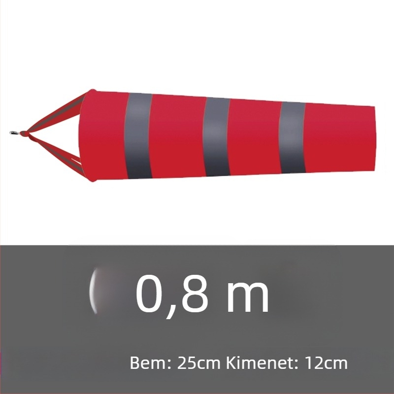 Kültéri rozsdamentes acél szélirány-jelző, fluoreszcens és fényvisszaverő felülettel, modell 002
