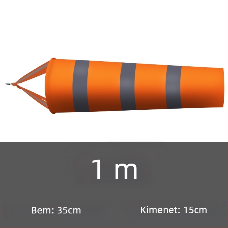 Kültéri rozsdamentes acél szélirány-jelző, fluoreszcens és fényvisszaverő felülettel, modell 002