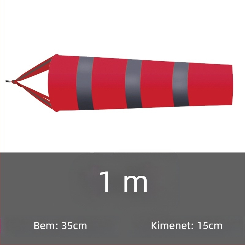 Kültéri rozsdamentes acél szélirány-jelző, fluoreszcens és fényvisszaverő felülettel, modell 002