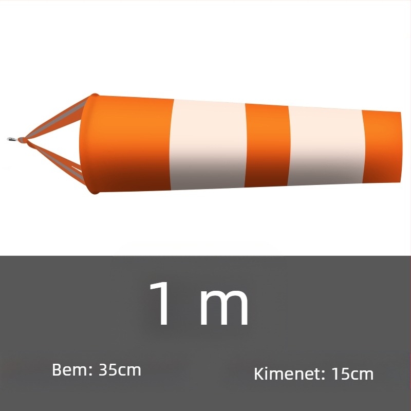 Kültéri rozsdamentes acél szélirány-jelző, fluoreszcens és fényvisszaverő felülettel, modell 002
