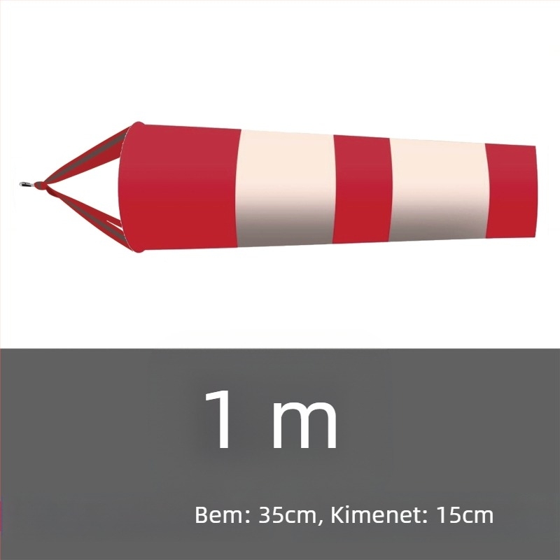 Kültéri rozsdamentes acél szélirány-jelző, fluoreszcens és fényvisszaverő felülettel, modell 002