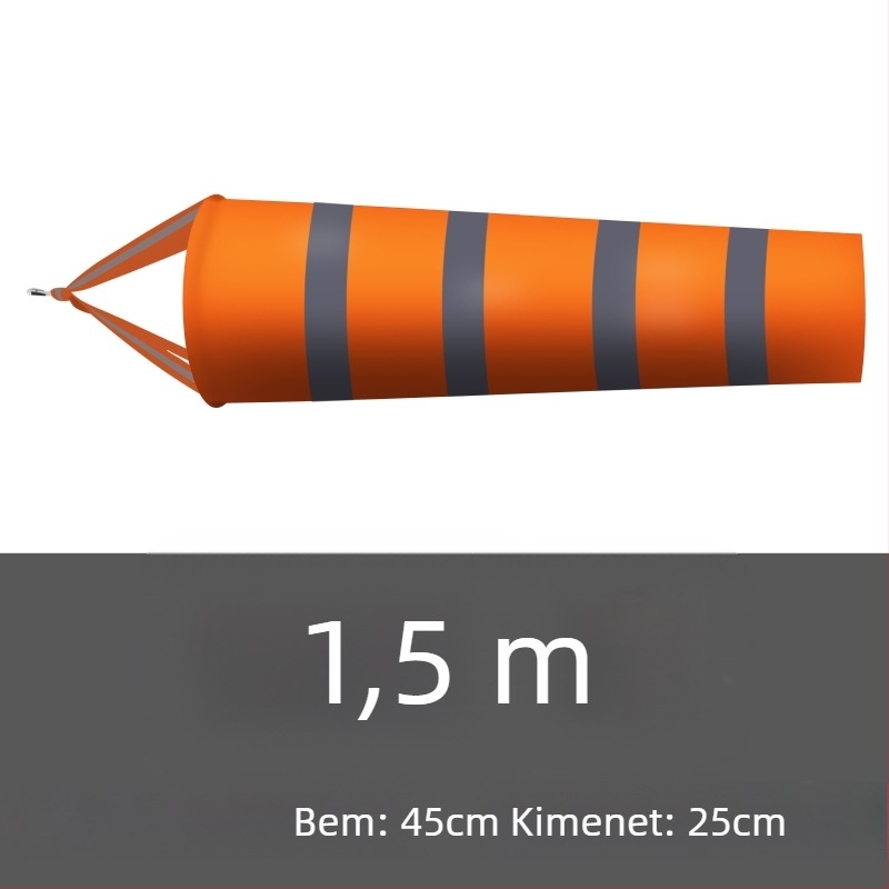 Kültéri rozsdamentes acél szélirány-jelző, fluoreszcens és fényvisszaverő felülettel, modell 002