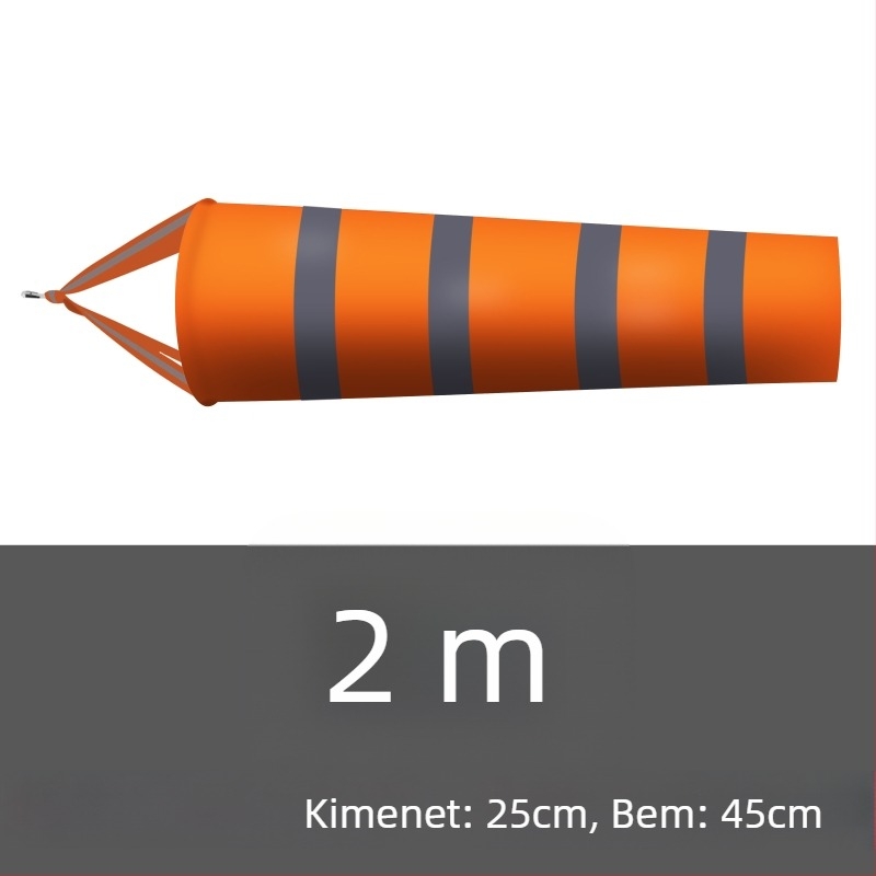 Kültéri rozsdamentes acél szélirány-jelző, fluoreszcens és fényvisszaverő felülettel, modell 002