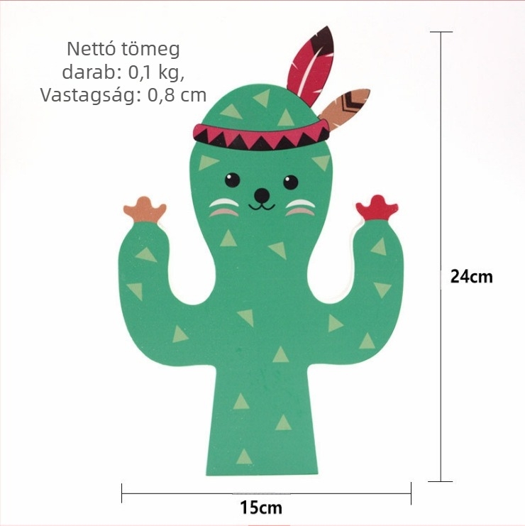 3D falikép állatfigurákkal gyerekszobába – fa-műanyag tábla, festett, lógó dísz