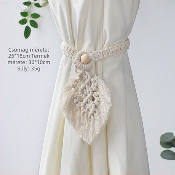 Boho-stílusú függönyfüzér, kézzel szőtt pamutfonal, ArtiLady