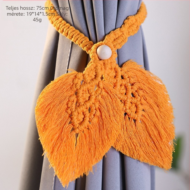 Boho-stílusú függönyfüzér, kézzel szőtt pamutfonal, ArtiLady