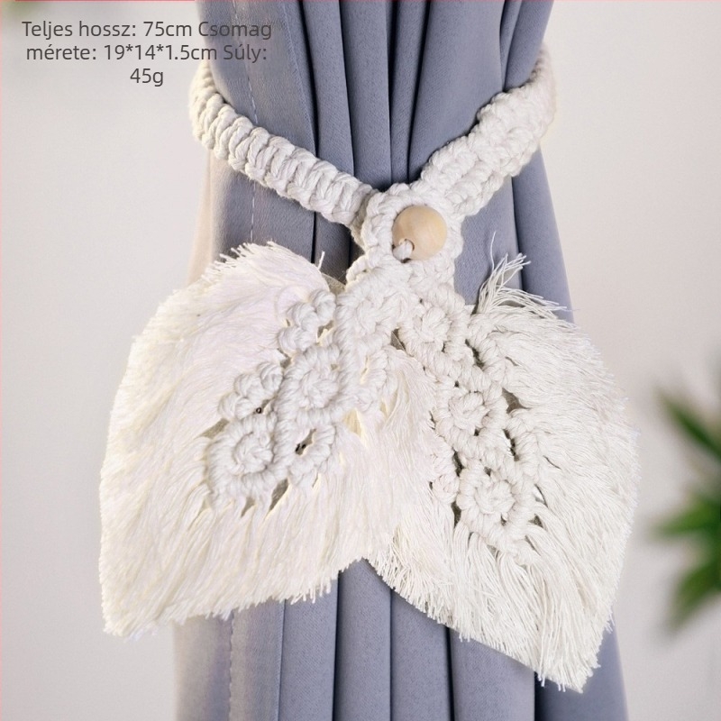 Boho-stílusú függönyfüzér, kézzel szőtt pamutfonal, ArtiLady