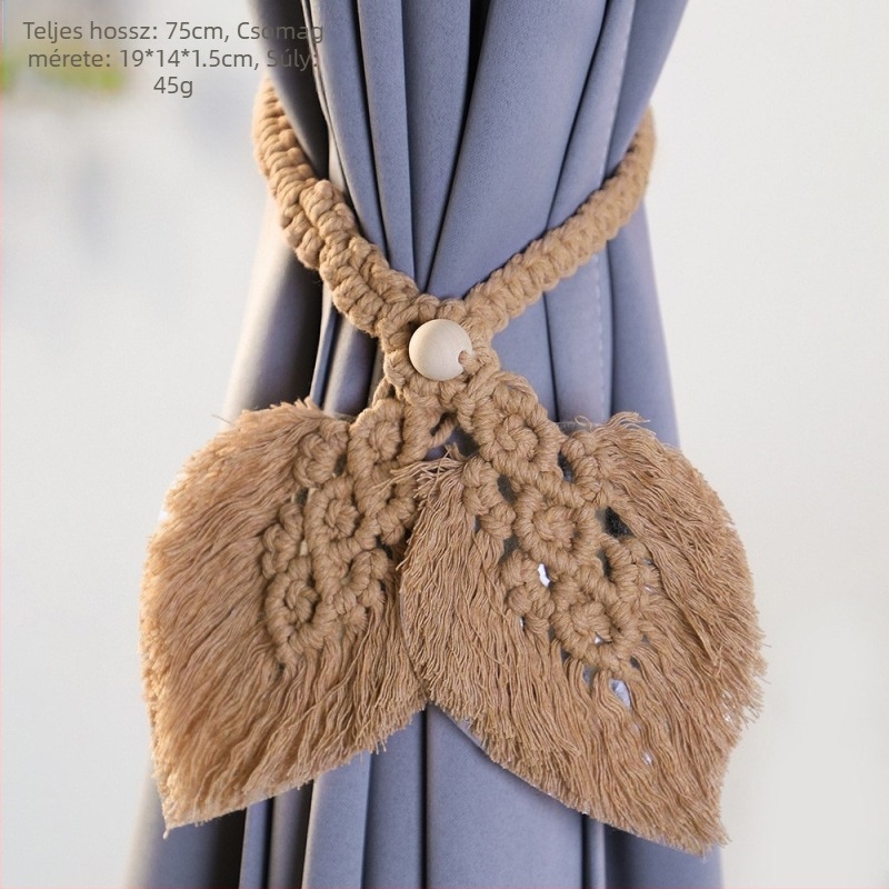 Boho-stílusú függönyfüzér, kézzel szőtt pamutfonal, ArtiLady