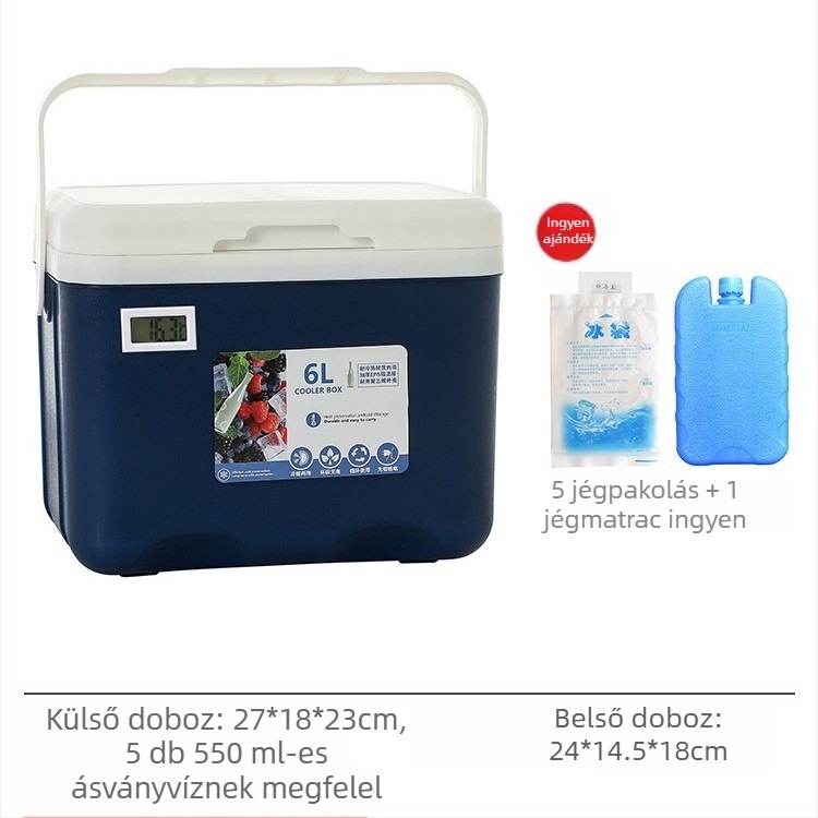 Szigetelt Jégdoboz | Hordozható hűtő kültéri kempingezéshez és éjszakai piacok standjaihoz, Jégvödör és hűtőhenger, Premium, Modern Minimalista Stílus