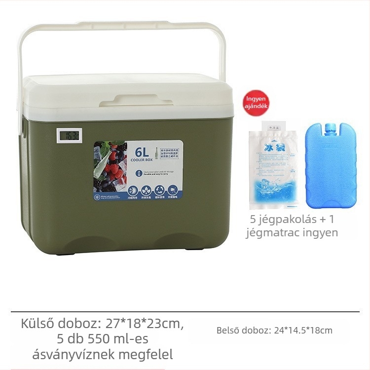 Szigetelt Jégdoboz | Hordozható hűtő kültéri kempingezéshez és éjszakai piacok standjaihoz, Jégvödör és hűtőhenger, Premium, Modern Minimalista Stílus