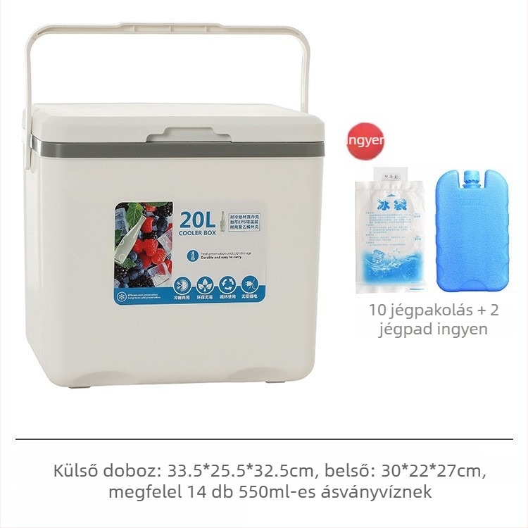 Szigetelt Jégdoboz | Hordozható hűtő kültéri kempingezéshez és éjszakai piacok standjaihoz, Jégvödör és hűtőhenger, Premium, Modern Minimalista Stílus