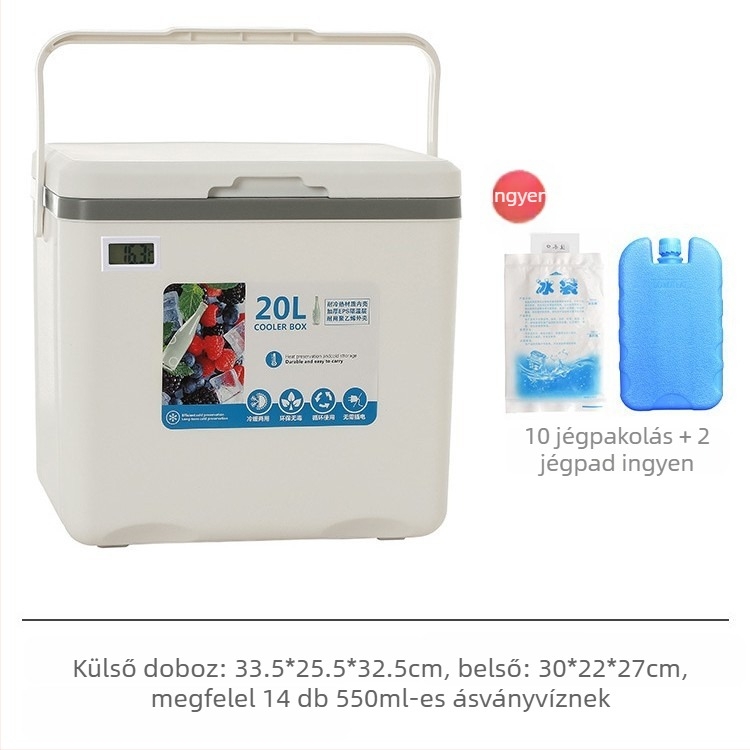 Szigetelt Jégdoboz | Hordozható hűtő kültéri kempingezéshez és éjszakai piacok standjaihoz, Jégvödör és hűtőhenger, Premium, Modern Minimalista Stílus