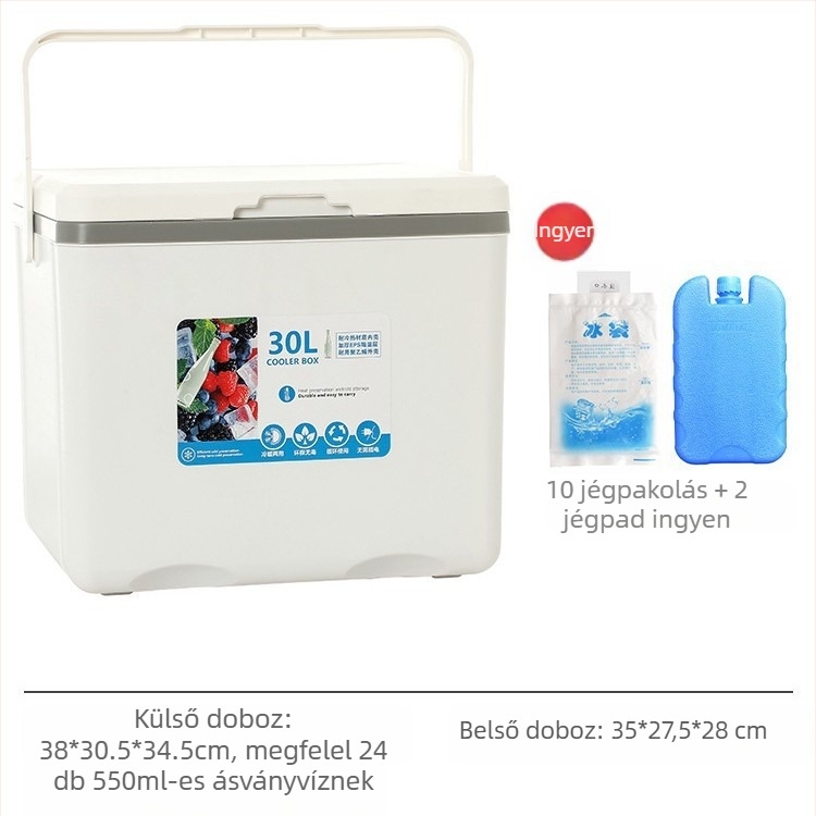 Szigetelt Jégdoboz | Hordozható hűtő kültéri kempingezéshez és éjszakai piacok standjaihoz, Jégvödör és hűtőhenger, Premium, Modern Minimalista Stílus
