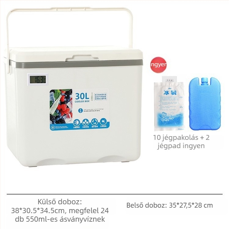 Szigetelt Jégdoboz | Hordozható hűtő kültéri kempingezéshez és éjszakai piacok standjaihoz, Jégvödör és hűtőhenger, Premium, Modern Minimalista Stílus
