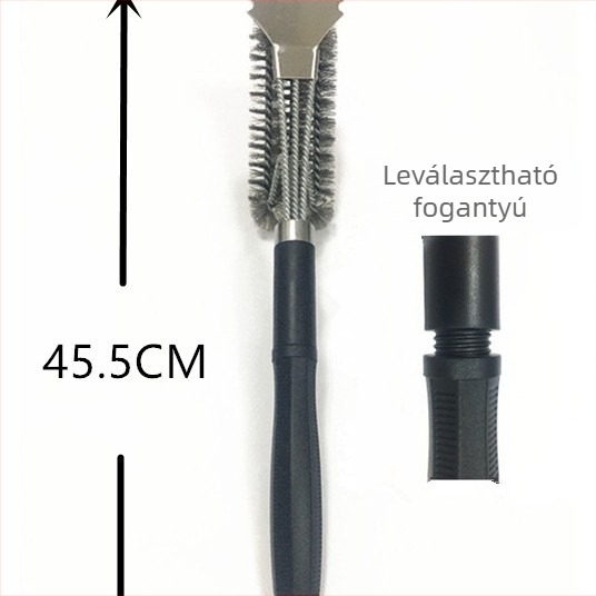 Jin Hengtai grillkefe, 3 cserélhető rugóval, 201 rozsdamentes acél szálakkal, PP fogantyúval