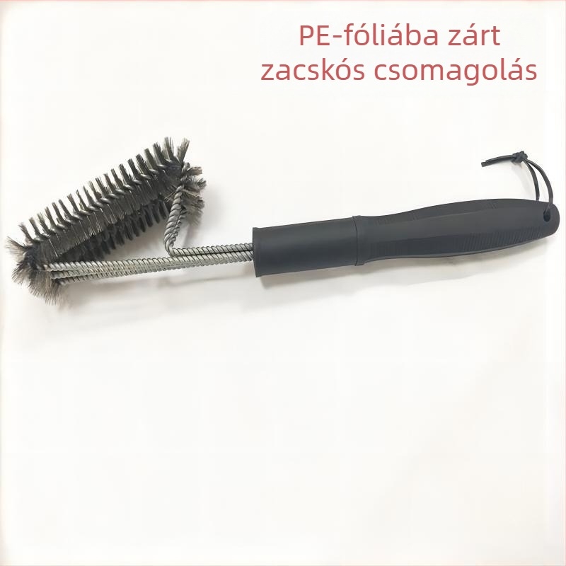 Jin Hengtai grillkefe, 3 cserélhető rugóval, 201 rozsdamentes acél szálakkal, PP fogantyúval