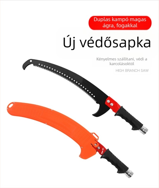 Többfunkciós, szigetelt kézi ágvágó epoxigyanta rúdval és hosszabbító nyéllel, magas ágakhoz és kertben