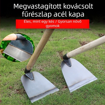 Mangán acél kerti kapa megerősített fejjel, alkalmas ásásra, gyomlálásra és talajkeverésre