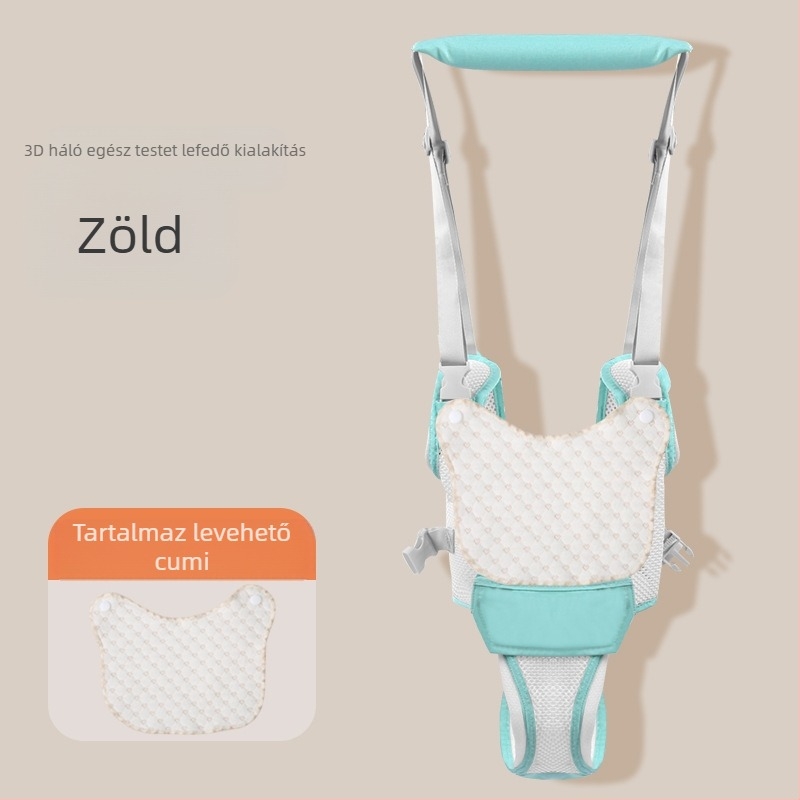 Baba járóöv - légáteresztő poliészter, segíti a járás tanulását, deréktámasz és esés elleni kötél, 7–36 hónapos korig