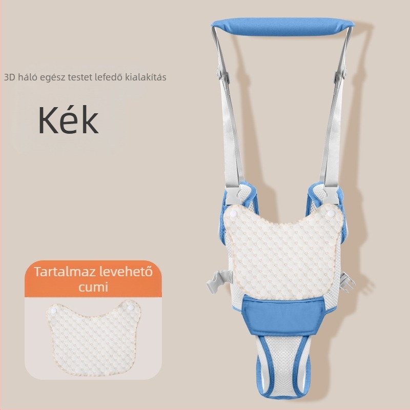 Baba járóöv - légáteresztő poliészter, segíti a járás tanulását, deréktámasz és esés elleni kötél, 7–36 hónapos korig