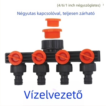 Deo műanyag vízcső elosztó – kapcsolóval, 1-4 osztó kert öntözéséhez