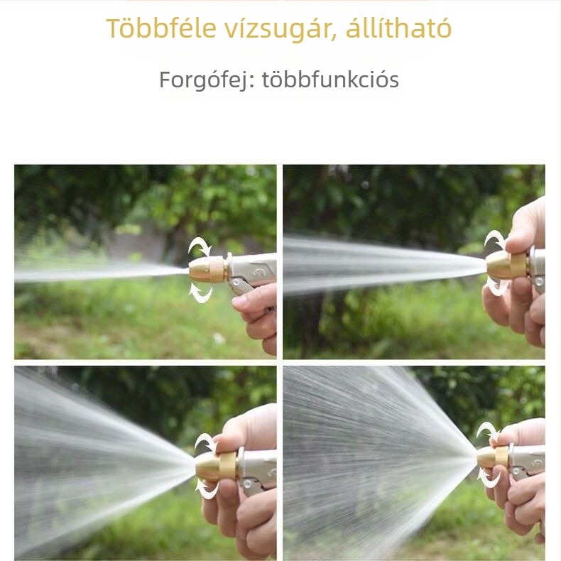 Nagynyomású autómosó pisztoly ötvözetből készült, többfunkciós kefés fúvóka, öntöző tömlő készlet