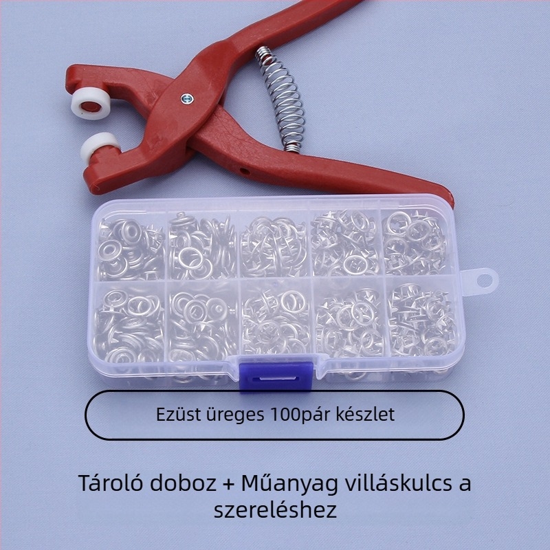 Rozsdamentes acél ötágú csat – gombkészlet snap, mandzsetta és rejtett gombokkal ruházathoz